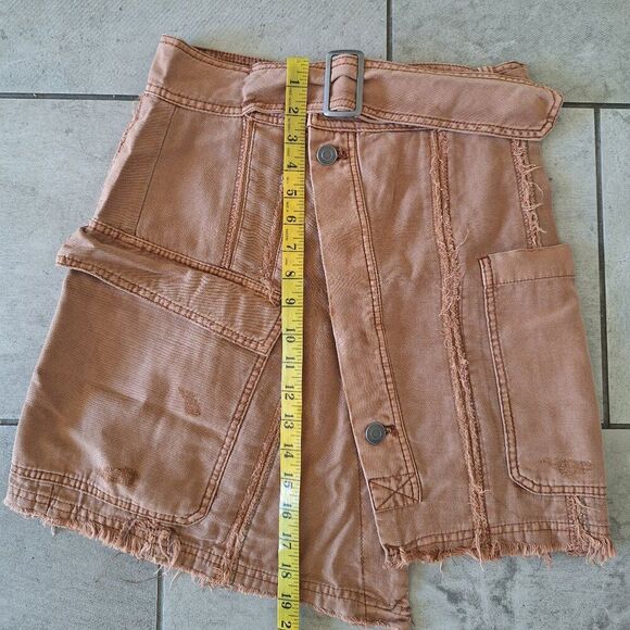 Free People Women's Brown Mini‎ Skirt Size 4 - Picture 7 of 7